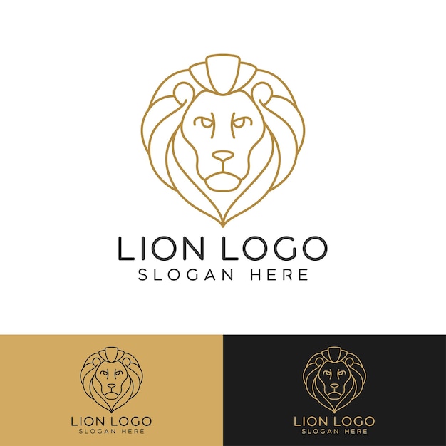 Plantilla de logotipo de Lion Line art