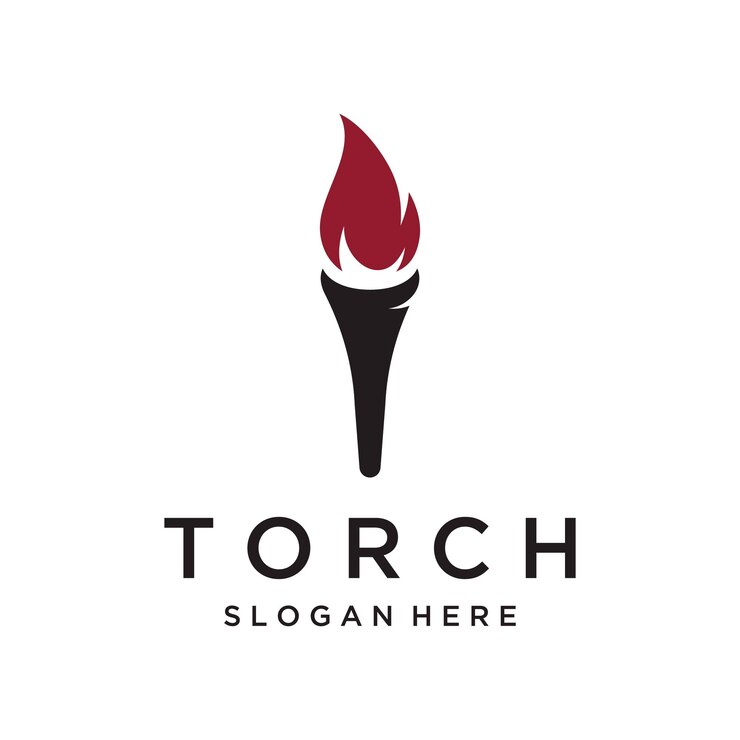 Vector plantilla de logotipo de llama de antorcha creativalogo para la libertad empresarial y la competencia