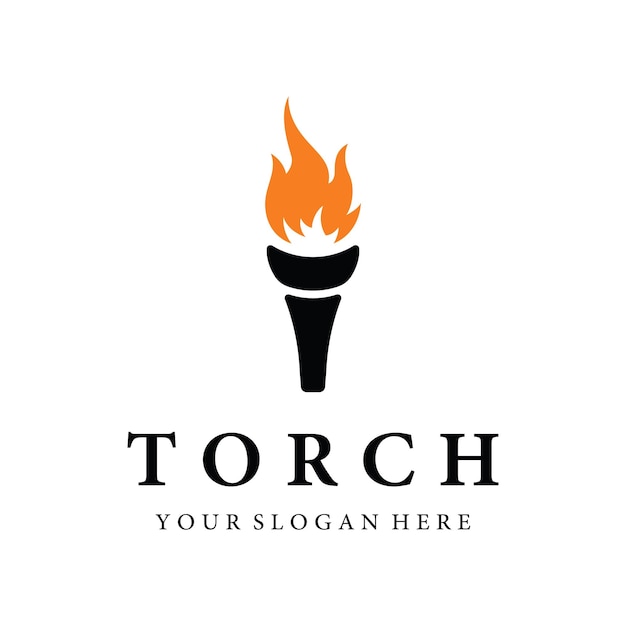 Plantilla de logotipo de llama de antorcha creativaLogo para la libertad empresarial y la competencia