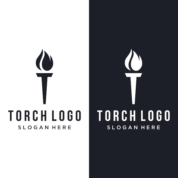 Plantilla de logotipo de llama de antorcha creativaLogo para la libertad empresarial y la competencia