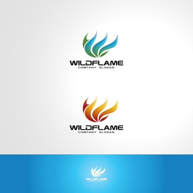 Plantilla de logotipo de llama salvaje
