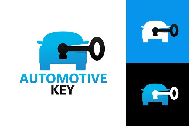 Plantilla de logotipo de llave abierta automotriz vector premium