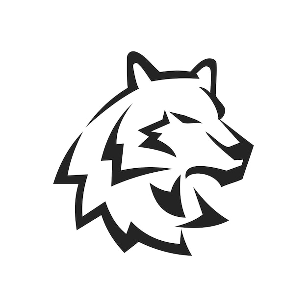 plantilla de logotipo de lobo icono de identidad de marca aislado resumen gráfico vectorial