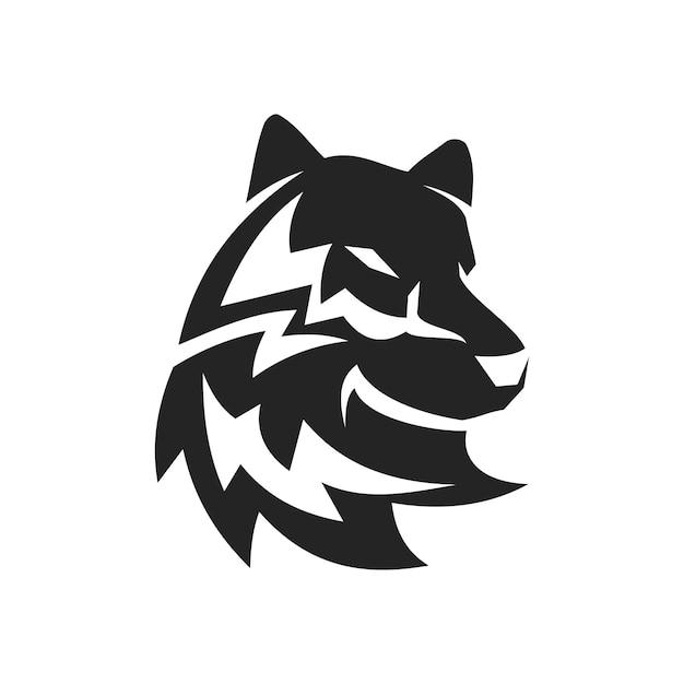 Plantilla de logotipo de lobo icono de identidad de marca aislado resumen gráfico vectorial