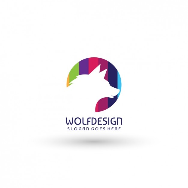 Plantilla de logotipo de lobo
