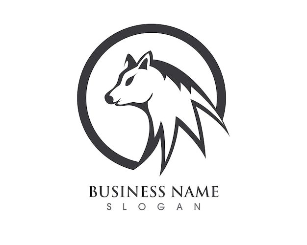 Plantilla de logotipo de lobo