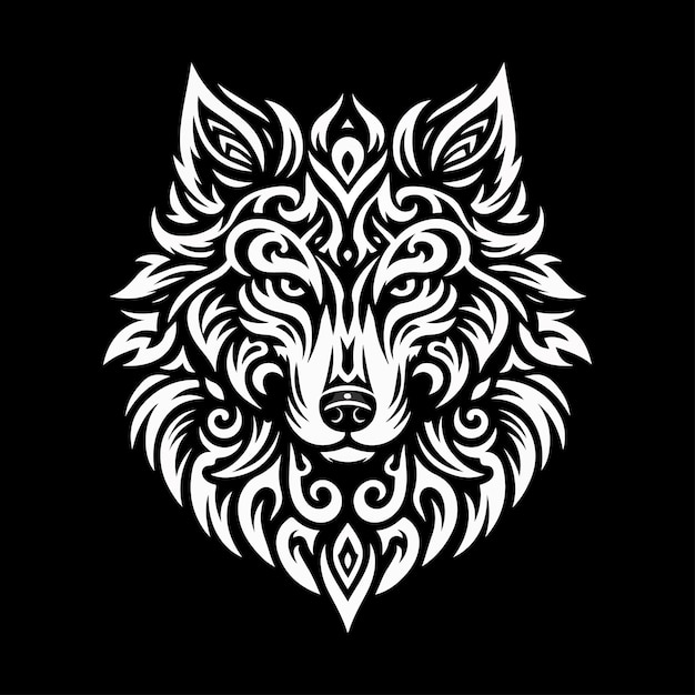 plantilla del logotipo del lobo