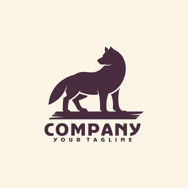 plantilla de logotipo de lobo
