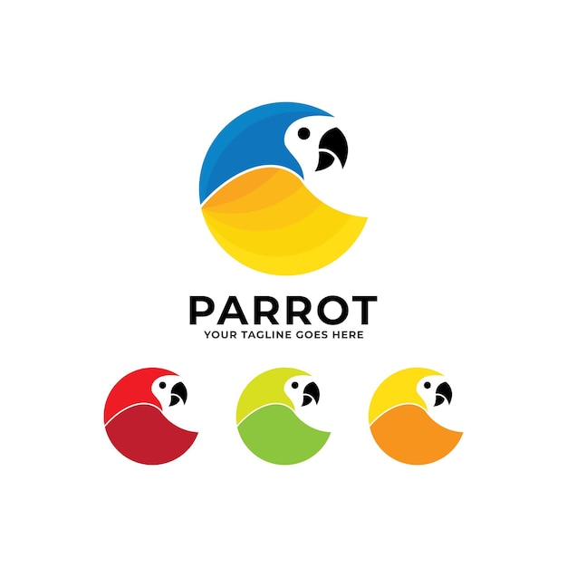 Plantilla de logotipo de loro de color Vector moderno.