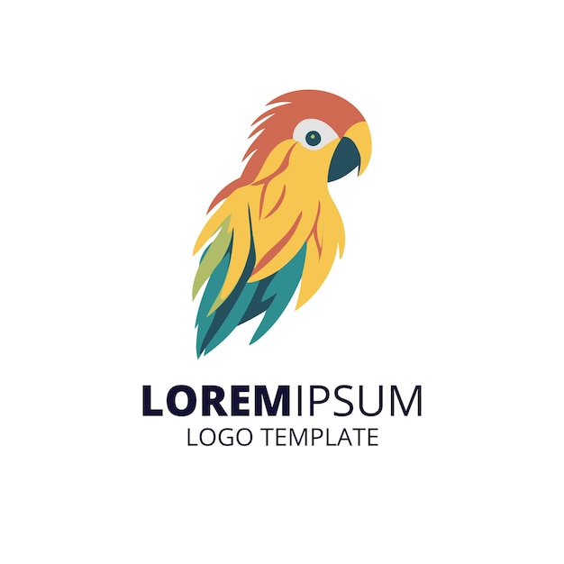 Plantilla de logotipo de loro colorido lindo Logotipo de pájaro moderno Ilustración de guacamayo lindo