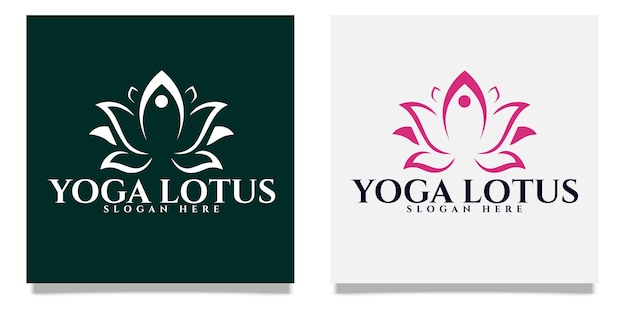 Plantilla de logotipo de loto de yoga, negocio de spa, diseño de logotipo de loto