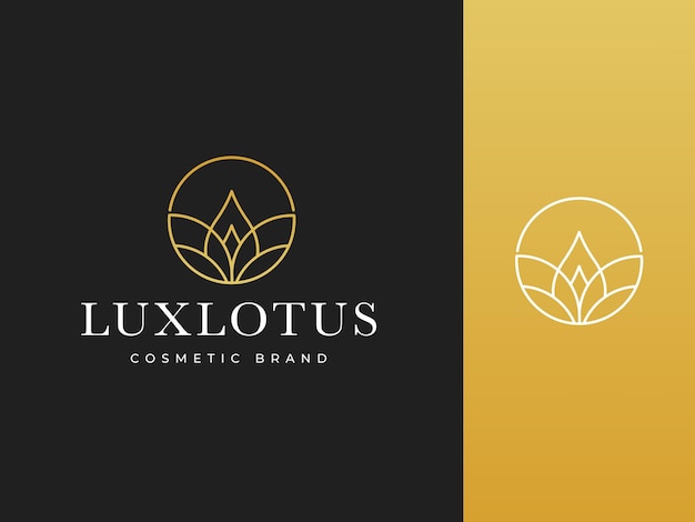 Plantilla de logotipo de Lotus de lujo y editable