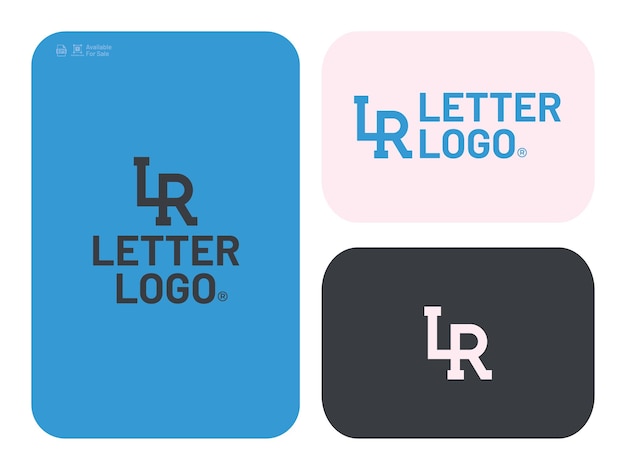 plantilla del logotipo LR de diseño plano