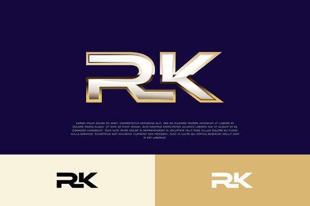 Plantilla de logotipo de lujo moderno inicial RK para empresas