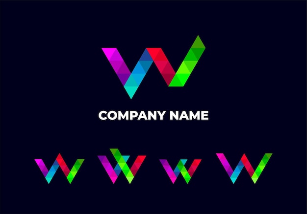 Plantilla de logotipo de lujo moderno vector W logotipo de letra