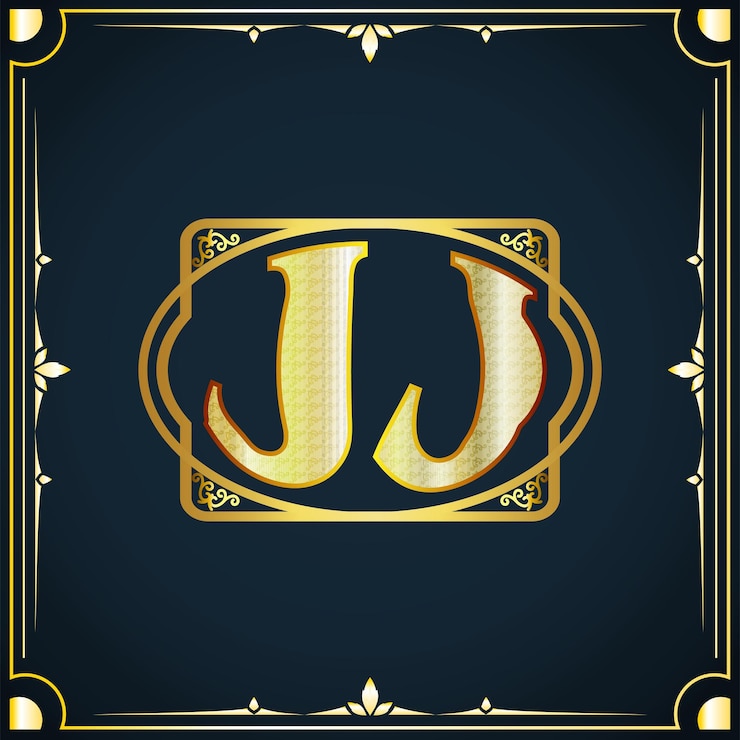 Vector plantilla de logotipo de lujo real letra inicial jj