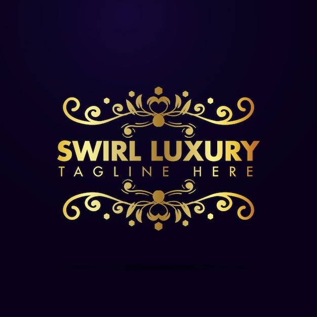 Plantilla de logotipo de lujo Swirl