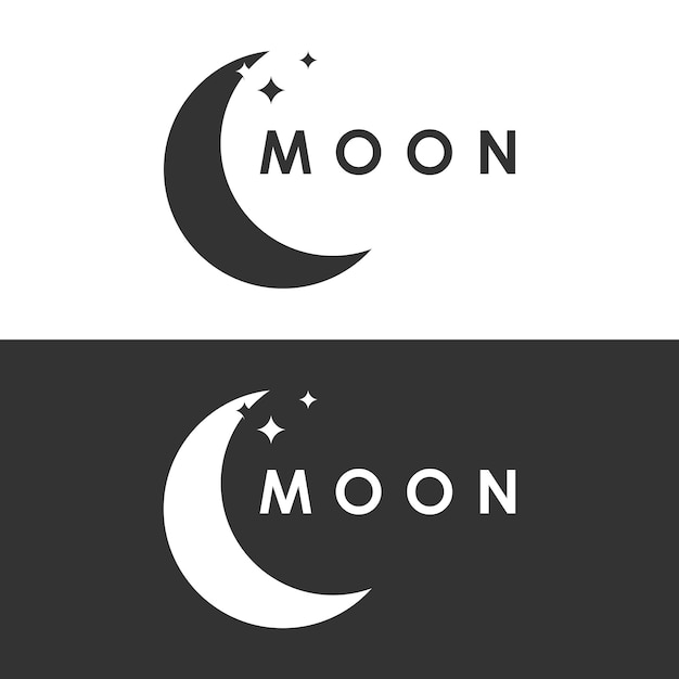 Plantilla de logotipo de luna creciente en estilo plano