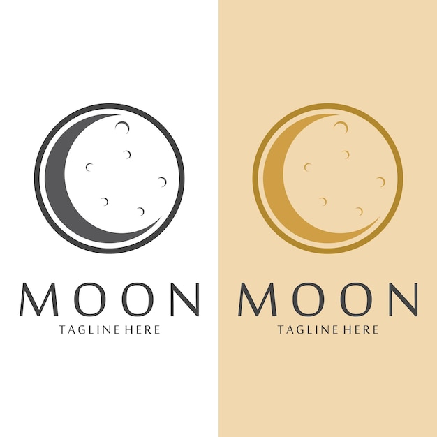 Plantilla de logotipo de luna creciente en estilo plano