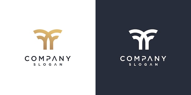 Plantilla de logotipo M para empresas con concepto minimalista dorado Premium Vector parte 6