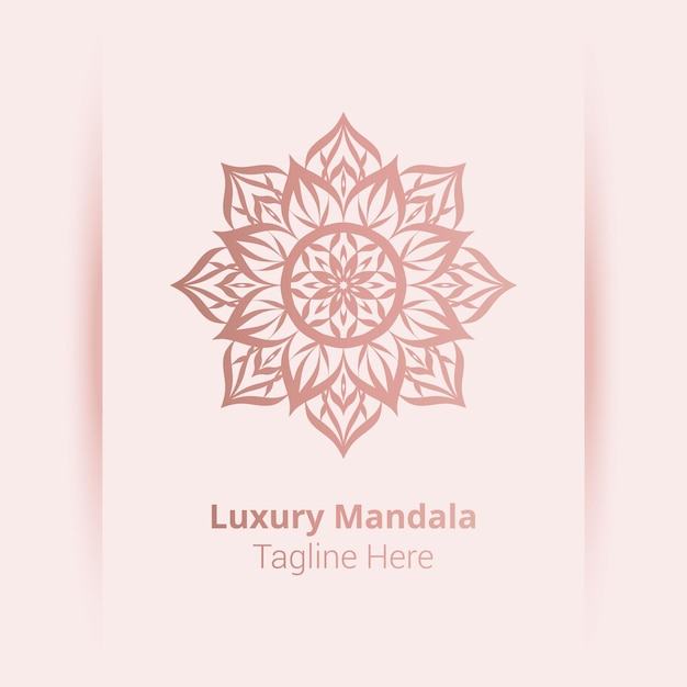 Vector plantilla de logotipo de mandala ornamental de lujo