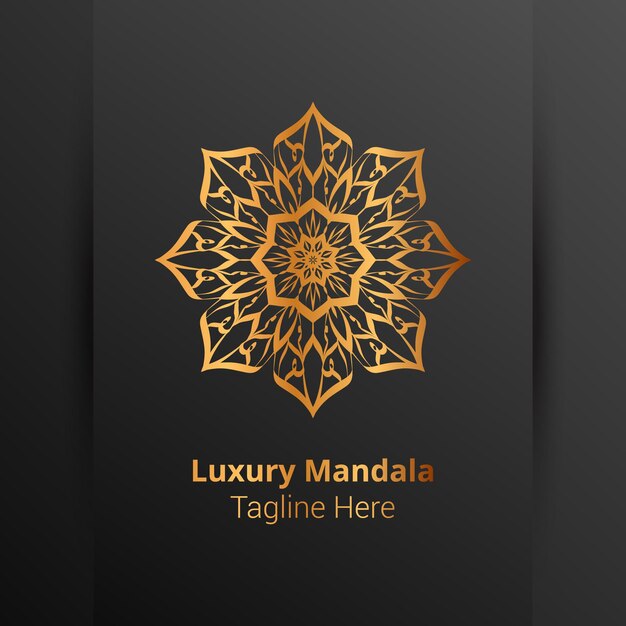 Vector plantilla de logotipo de mandala ornamental de lujo