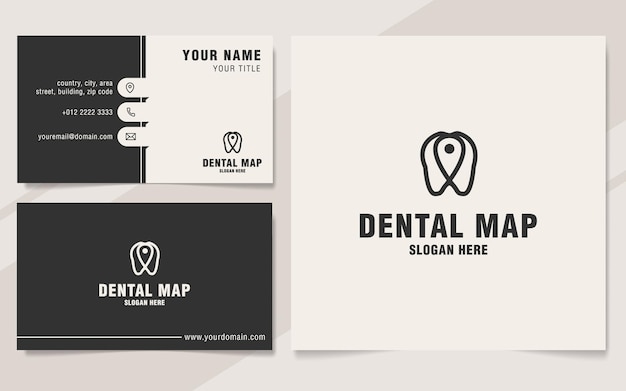 Plantilla de logotipo de mapa dental en estilo monograma