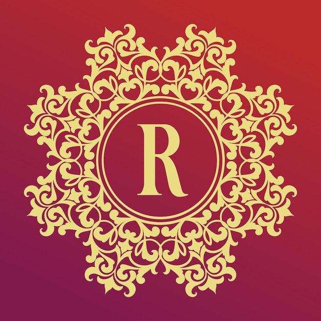Vector plantilla del logotipo de la marca con las iniciales r