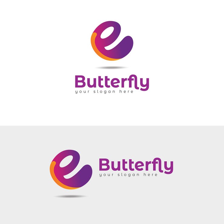 Plantilla de logotipo de marca de mariposa creativa E