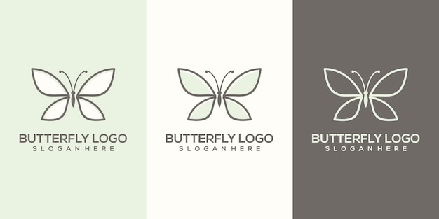 Plantilla de logotipo de mariposa abstracta femenina