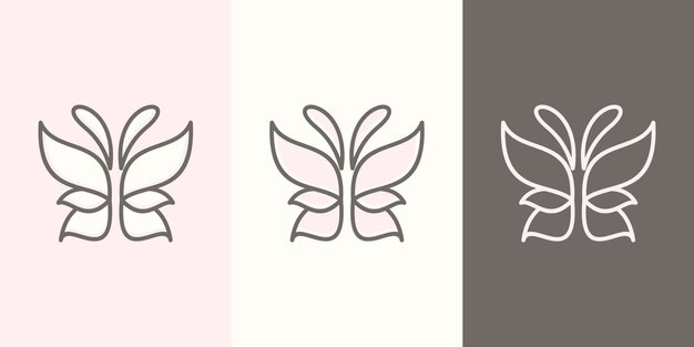 Plantilla de logotipo de mariposa abstracta femenina