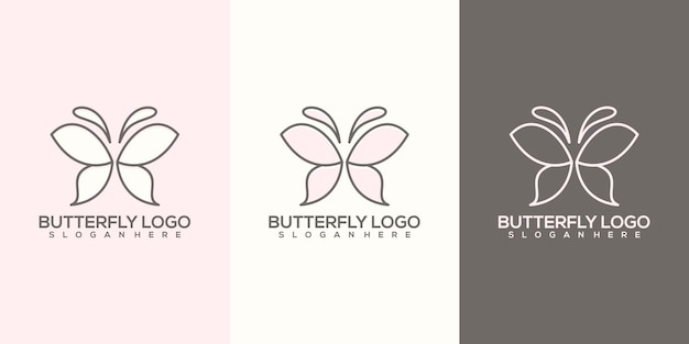 Plantilla de logotipo de mariposa abstracta femenina