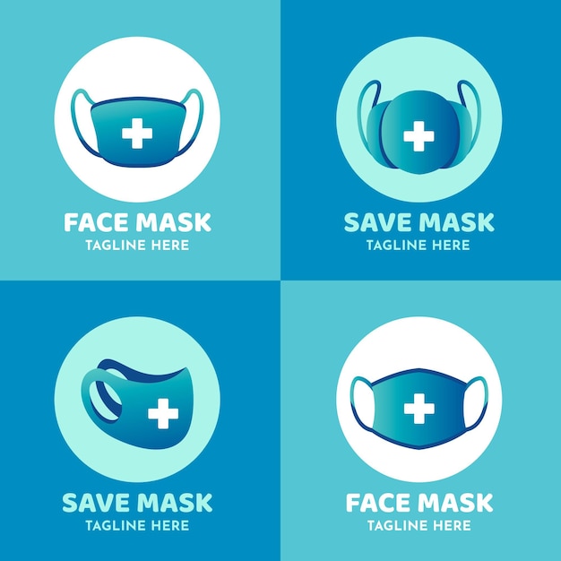 Plantilla de logotipo de máscara facial