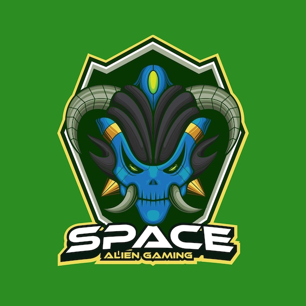 Vector plantilla de logotipo de mascota alienígena vectorial para esport y equipo deportivo