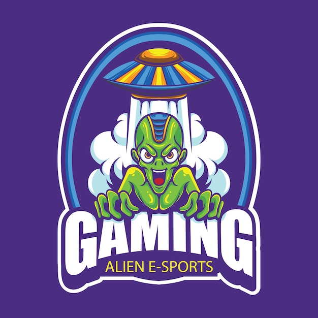 Plantilla de logotipo de mascota alienígena vectorial para esport y equipo deportivo