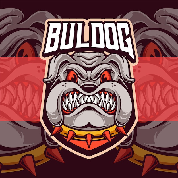 Vector plantilla de logotipo de mascota animal bulldog