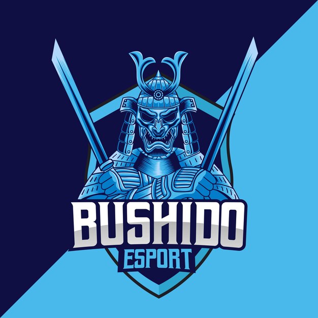 Plantilla de logotipo de mascota bushido