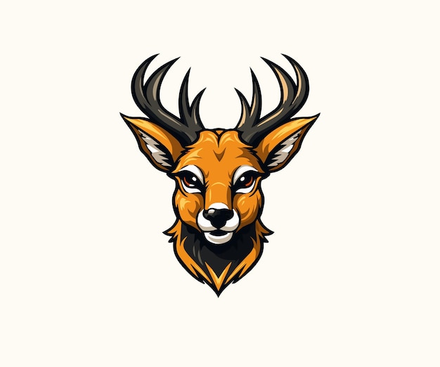 Plantilla de logotipo de mascota de cabeza de ciervo