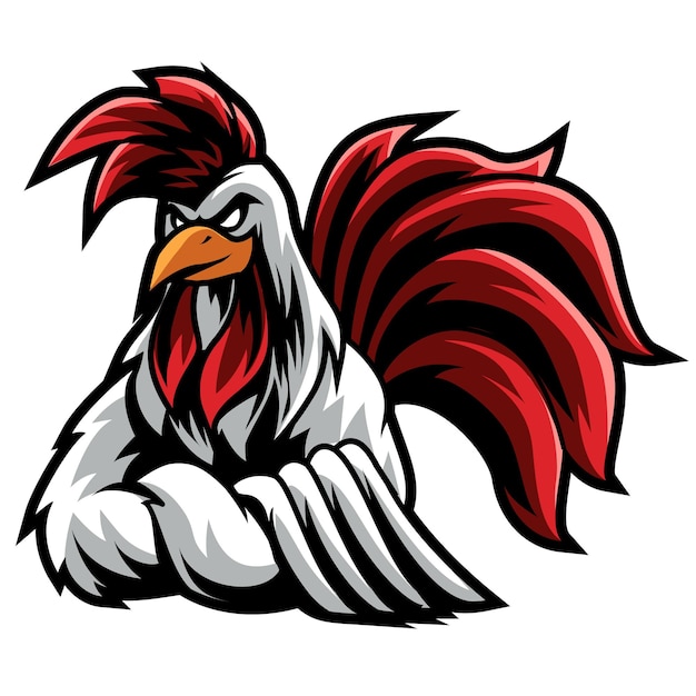 Plantilla de logotipo de mascota de cabeza de gallo
