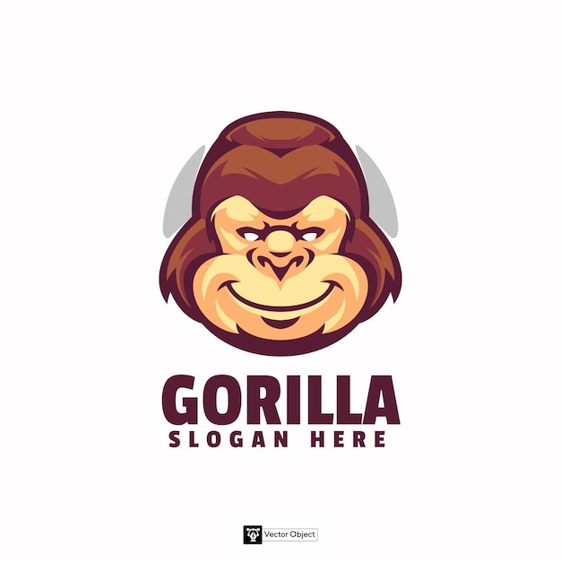 plantilla del logotipo de la mascota de la cabeza del mono