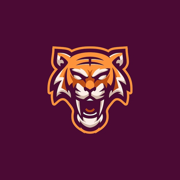 plantilla de logotipo de la mascota de la cabeza de tigre