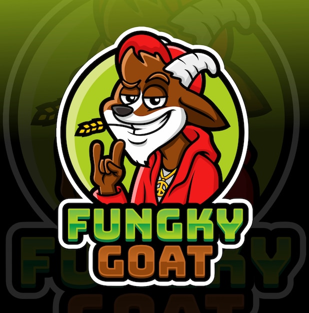 Plantilla de logotipo de mascota de cabra fungky