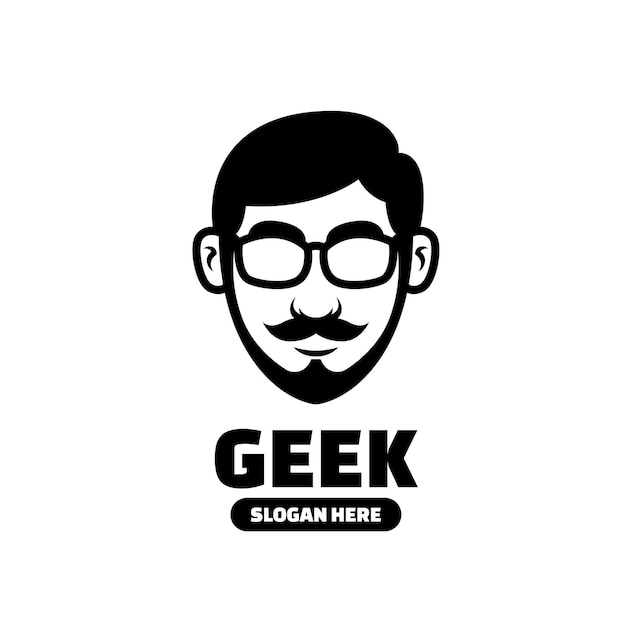 Plantilla de logotipo de mascota de chicos geek creativos negros