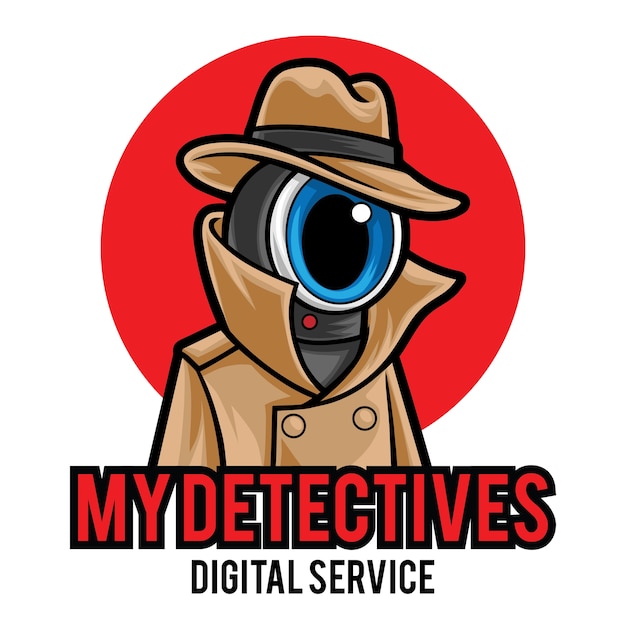 Plantilla de logotipo de mascota detective