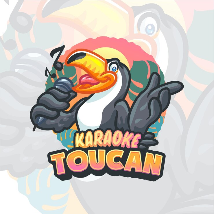 Plantilla de logotipo de mascota de dibujos animados de tucán