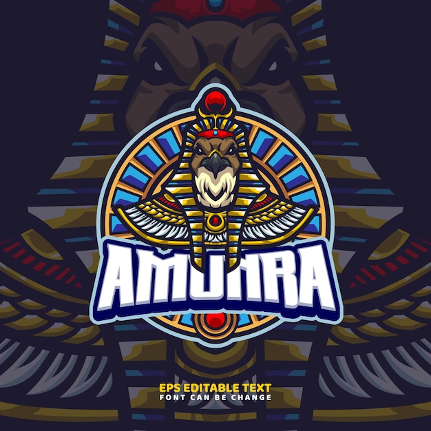 Plantilla de logotipo de mascota de dios egipcio Ra