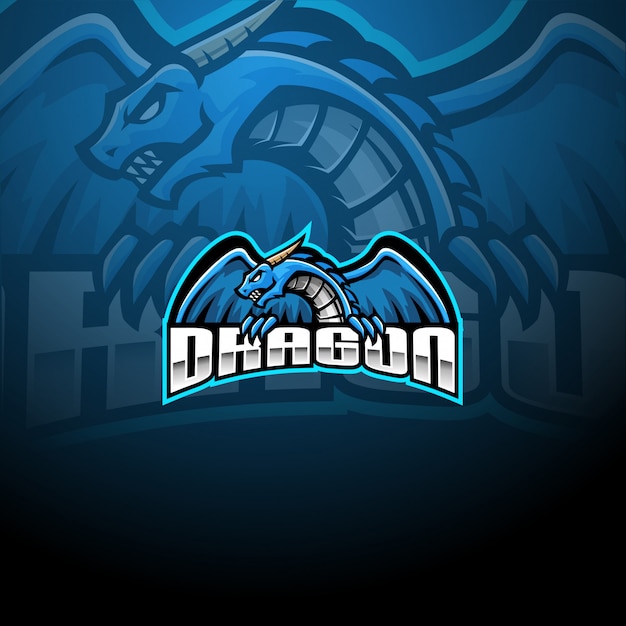 Plantilla de logotipo de mascota de dragon esport