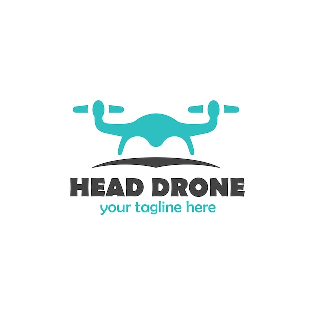 plantilla de logotipo de la mascota del dron Ilustración vectorial
