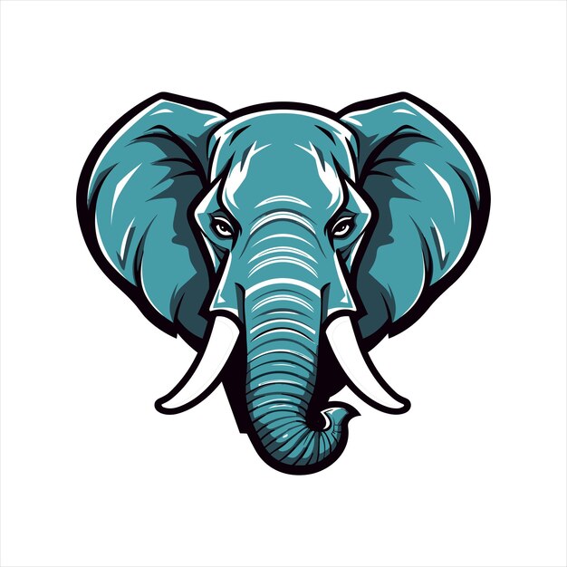 Plantilla de logotipo de mascota de elefante vectorial con fondo blanco