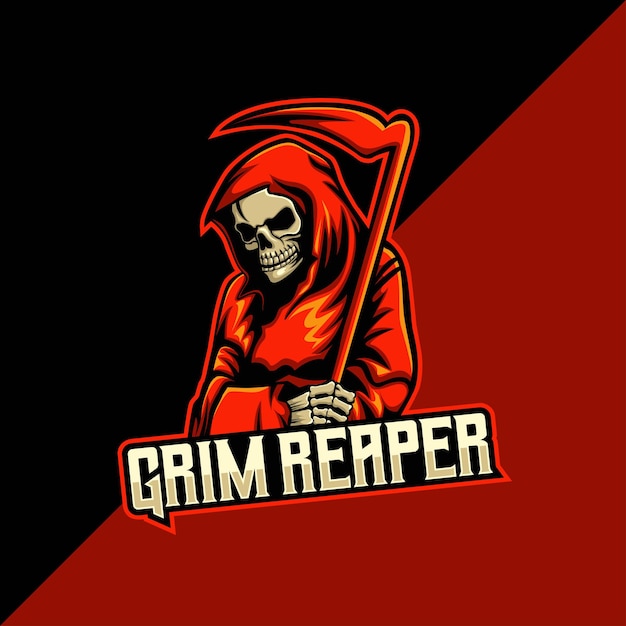 Plantilla de logotipo de mascota de grim reaper